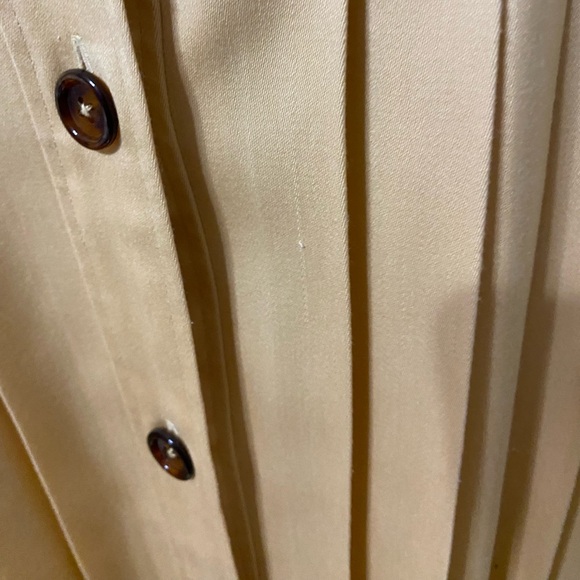 VINTAGE 1970’s Teal Traina Traina Boutique Peach Trench Pleated Dress Size Large - Picture 12 of 15